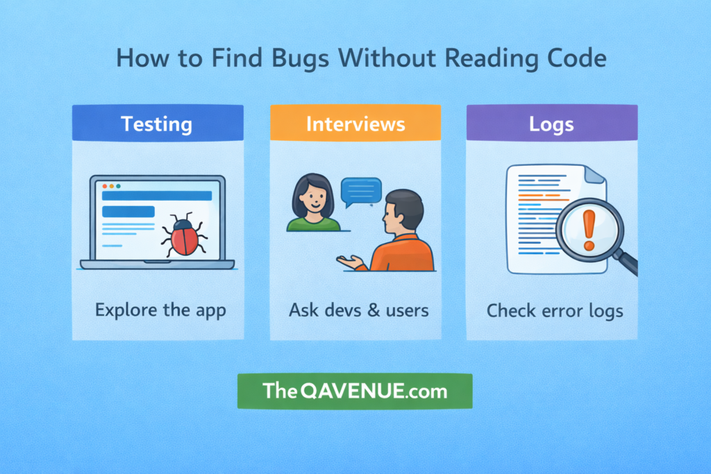 Finding bugs through testing, interviews, and log analysis