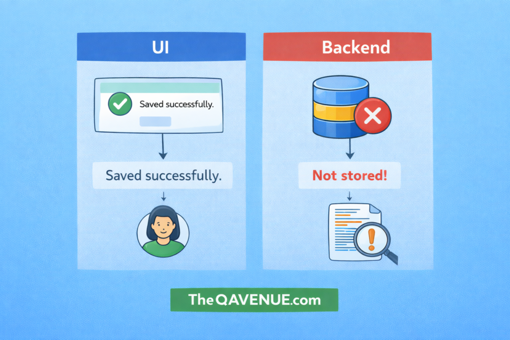 Mismatch between UI success message and backend error response