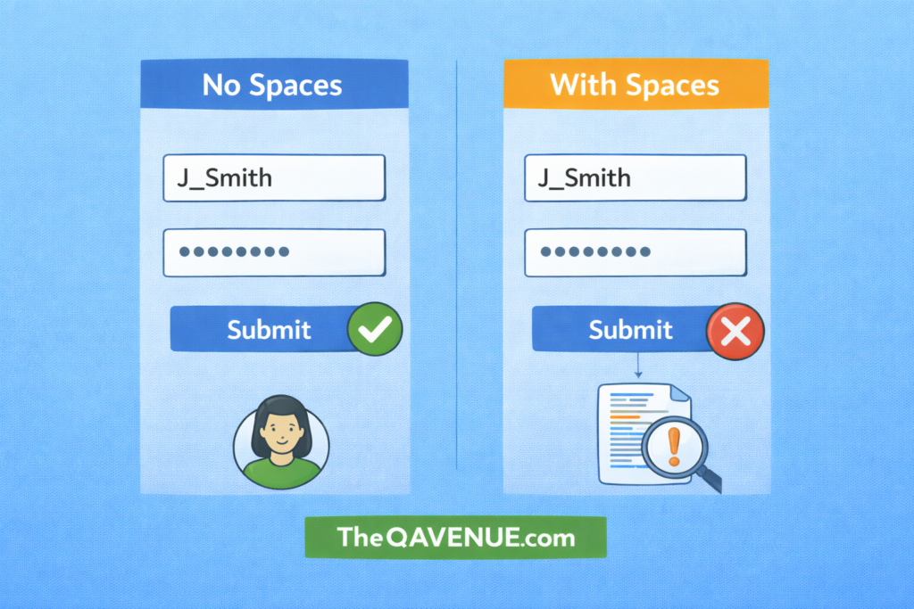 Input spaces causing form submission failure